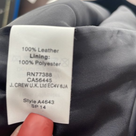 🫐J Crew Dark blue Leather Skater Skirt - Picture 4 of 10